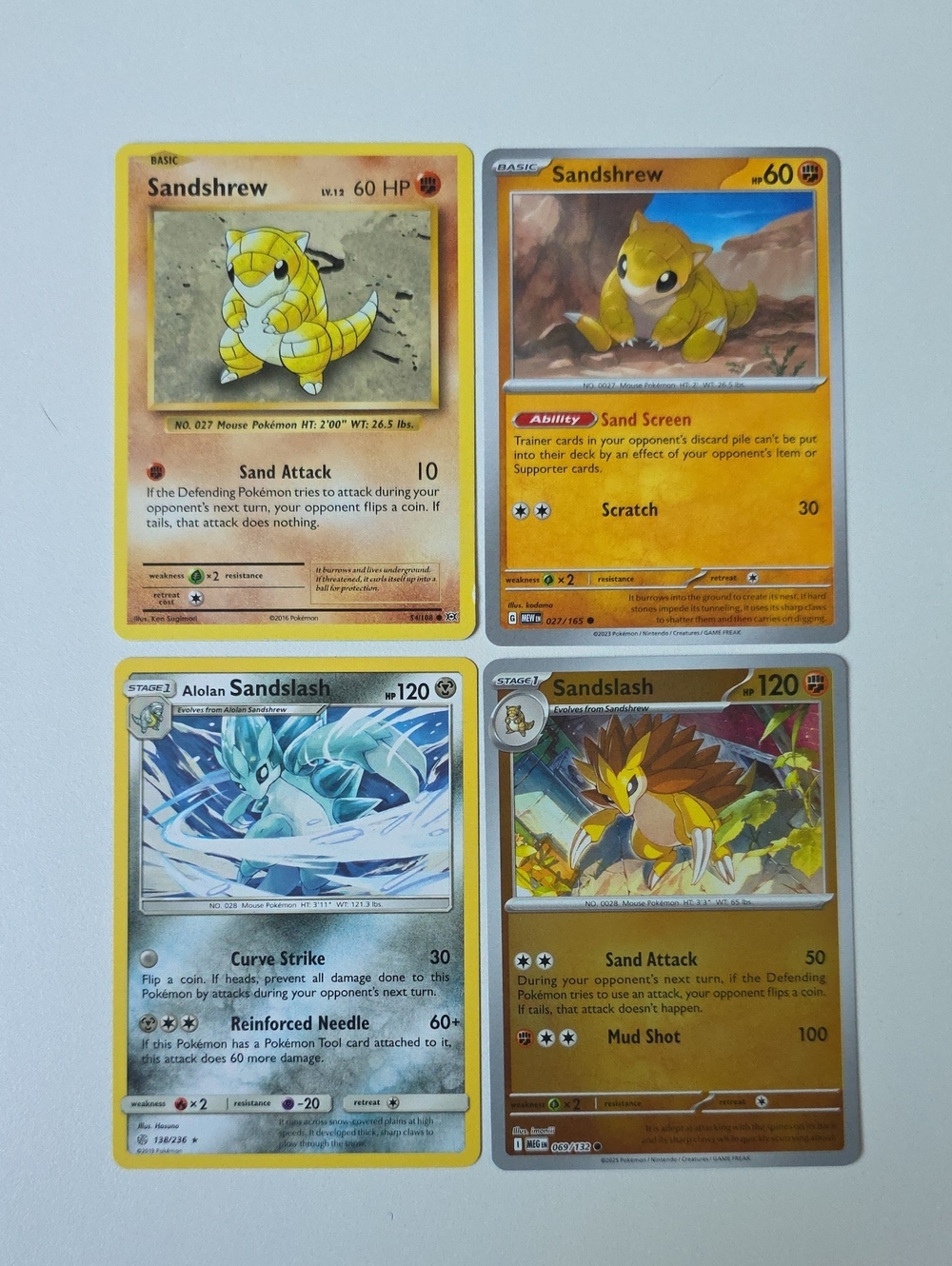 Pokemon Sandshrew And Alolan Sabdslash Trading Cards